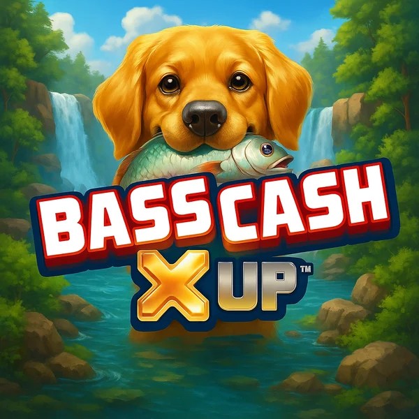 Bass Cash X UP logo by Alchemy Gaming at Slotrize Casino
