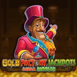 Gold Factory Jackpots Mega Moolah game by Aurum Signature Studios – logo hosted on Slotrize Casino