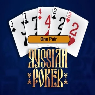 Russian Poker slot logo by OneTouch Games at Slotrize Casino